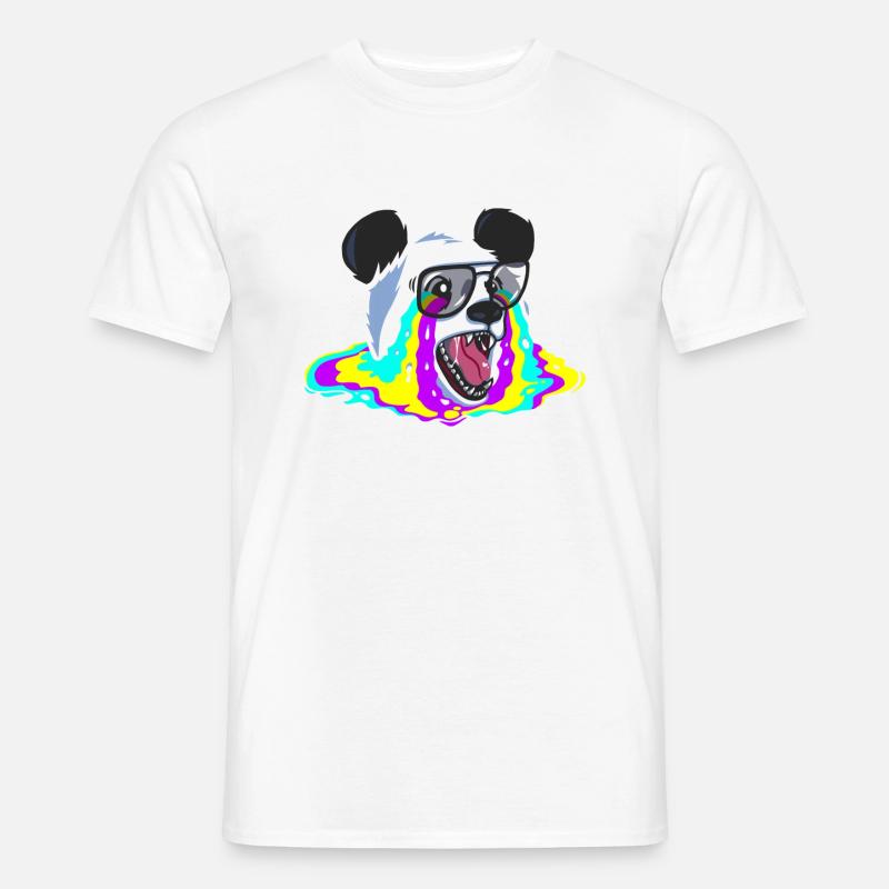 PANDA PSYCHEDELIC - Männer T-Shirt - Weiß