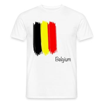 cool drapeau belge belgique belgique cadeau - T-shirt homme - blanc - Devant - AI Model Male 178 dark (178cm)