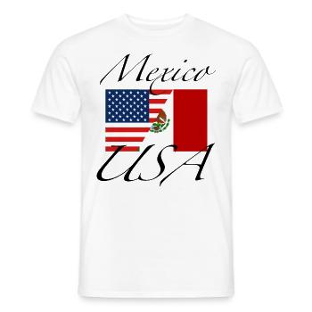 Mexico USA flag - Men's T-Shirt - white - Front - AI Model Male 178 dark (178cm)