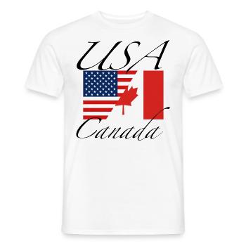 USA Canada flag - Men's T-Shirt - white - Front - AI Model Male 178 dark (178cm)