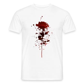 Minimalist Roses Flowers Art - Men's T-Shirt - white - Front - AI Model Male 178 dark (178cm)