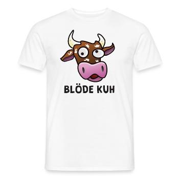 Lustiges blöde Kuh, Spruch, Witze, Geschenk - Männer T-Shirt - Weiß - Vorne - AI Model Male 178 dark (178cm)