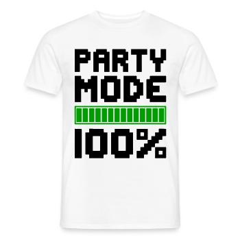 PARTY MODE 100% Celebrating Fun - Men's T-Shirt - white - Front - AI Model Male 178 dark (178cm)