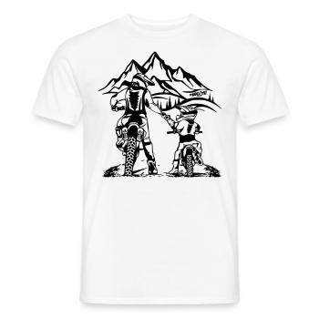 Motocross Vater und Sohn mit Landschaft - Männer T-Shirt - Weiß - Vorne - AI Model Male 178 dark (178cm)