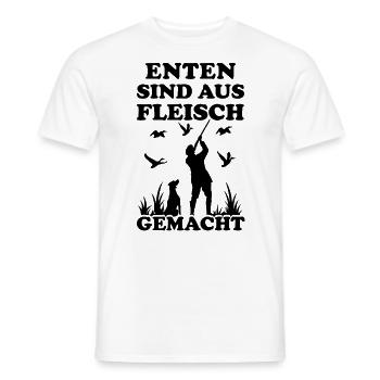 Jäger Vogeljäger Wild-Gänse Enten-Jagd Entenjäger - Männer T-Shirt - Weiß - Vorne - AI Model Male 178 dark (178cm)