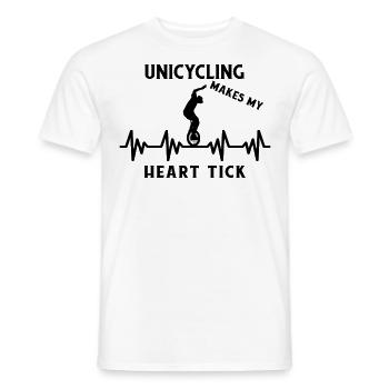 Monocycle Unicycle Rider Heartbeat Unicycle cascade - T-shirt homme - blanc - Devant - AI Model Male 178 dark (178cm)