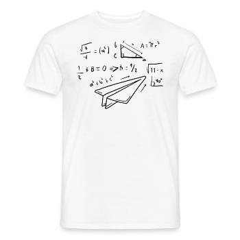 Papier-Flugzeug Piloten Mathe-Lehrer Ingenieur - Männer T-Shirt - Weiß - Vorne - AI Model Male 178 dark (178cm)