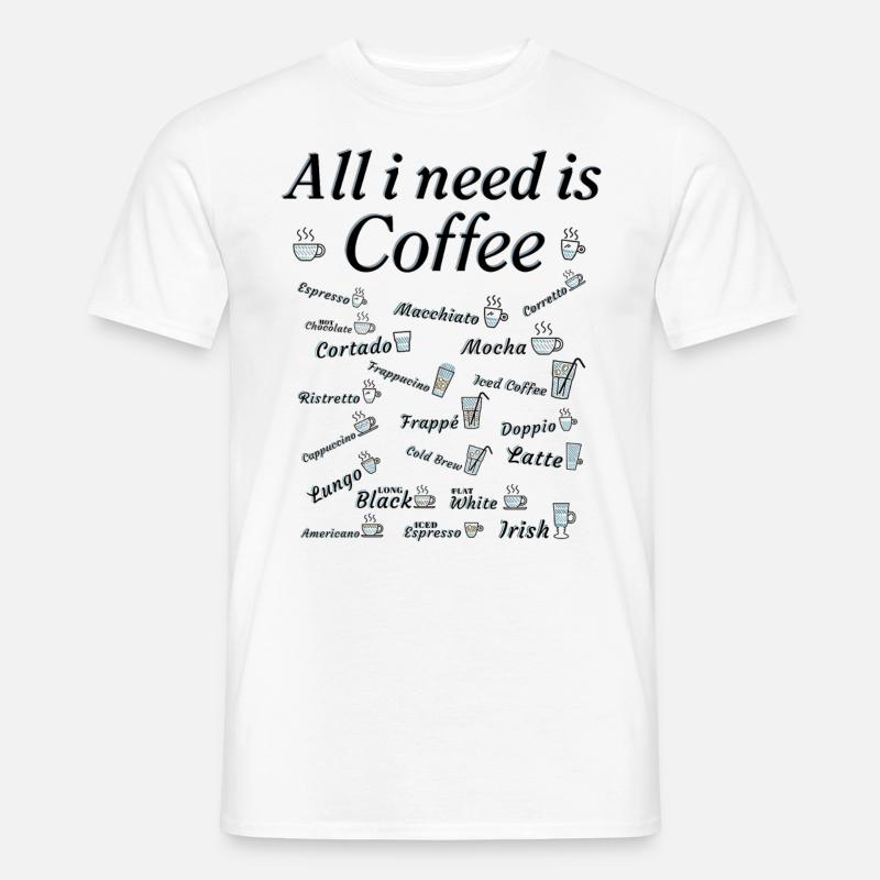 Kaffee Sammlung Kaffeetrinker Kaffeeliebhaber - Männer T-Shirt - Weiß