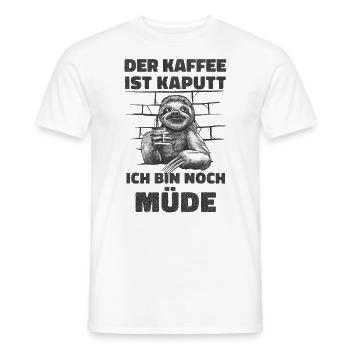 Kaffeetrinker Morgenmuffel Kaffeeliebhaber - Männer T-Shirt - Weiß - Vorne - AI Model Male 178 dark (178cm)