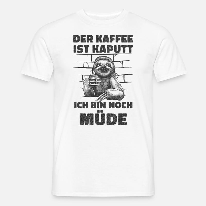 Kaffeetrinker Morgenmuffel Kaffeeliebhaber - Männer T-Shirt - Weiß