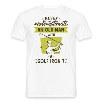 Golf game Golfer Golf ball funny sayings - Men's T-Shirt - white - Front - AI Model Male 178 dark (178cm)