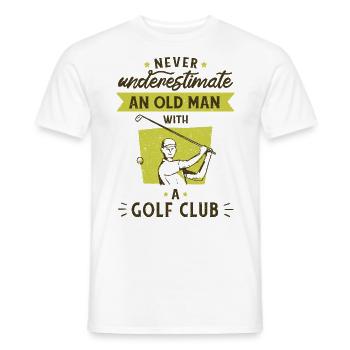 Golf game Golfer Golf ball funny sayings - Men's T-Shirt - white - Front - AI Model Male 178 dark (178cm)