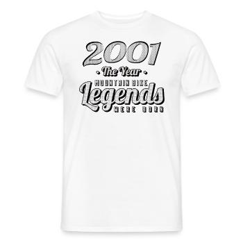 VTT-Mountainbiker 2001 Vintage Anniversaire VTT - T-shirt homme - blanc - Devant - AI Model Male 178 dark (178cm)
