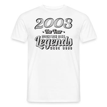 VTT-Mountainbiker 2003 Vintage Anniversaire VTT - T-shirt homme - blanc - Devant - AI Model Male 178 dark (178cm)