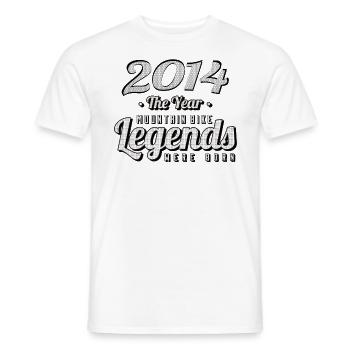 VTT-Mountainbiker 2014 Vintage Anniversaire VTT - T-shirt homme - blanc - Devant - AI Model Male 178 dark (178cm)