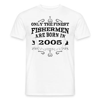 Angler born 2005 birthday - Men's T-Shirt - white - Front - AI Model Male 178 dark (178cm)