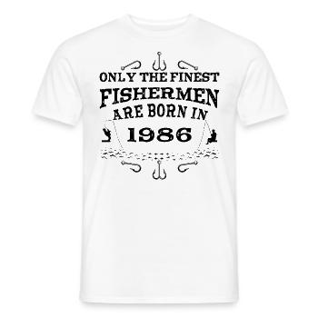 Angler born 1986 birthday - Men's T-Shirt - white - Front - AI Model Male 178 dark (178cm)