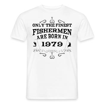 Angler born 1979 birthday - Men's T-Shirt - white - Front - AI Model Male 178 dark (178cm)
