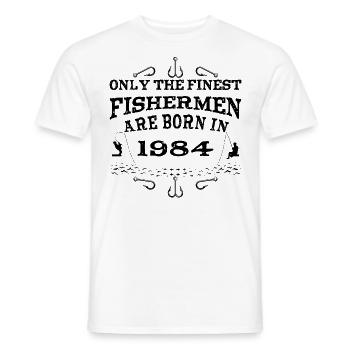 Angler born 1984 birthday - Men's T-Shirt - white - Front - AI Model Male 178 dark (178cm)