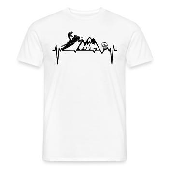 Schneemobilfahrer Motorschlitten Bier Herzschlag - Männer T-Shirt - Weiß - Vorne - AI Model Male 178 dark (178cm)