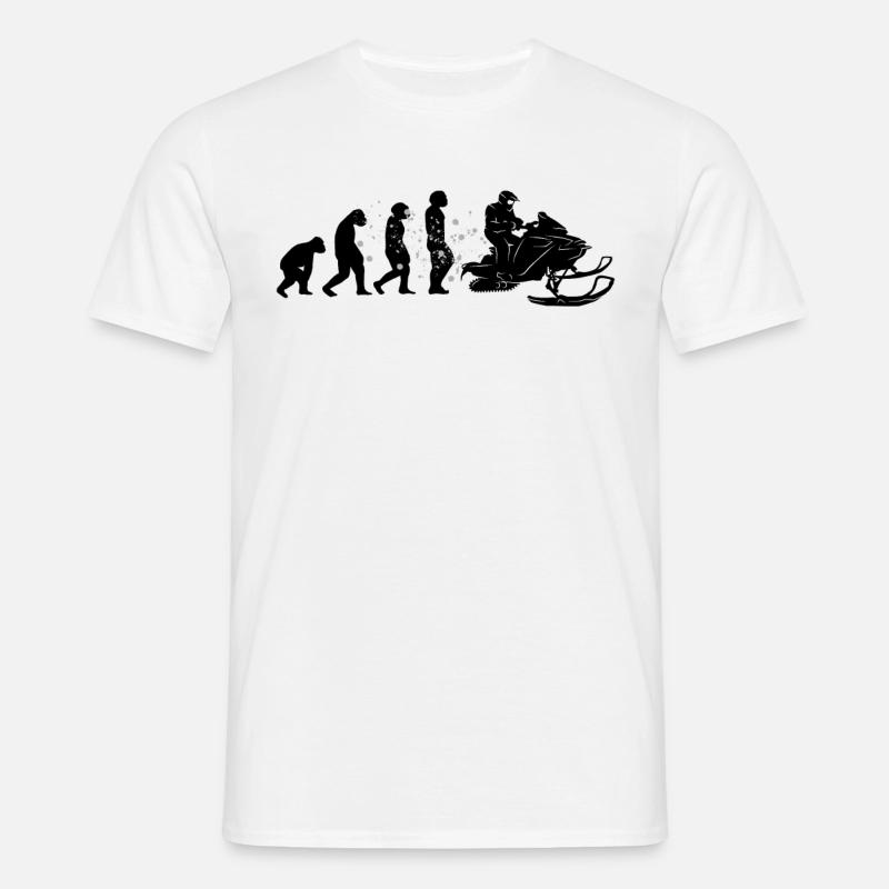 Snowmobile driver Snowmobile Evolution - Men's T-Shirt - white