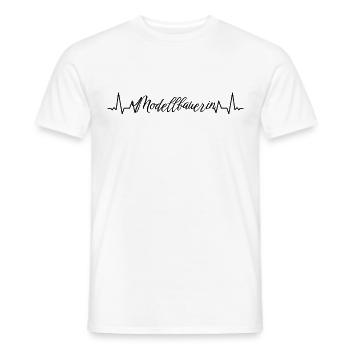 Technischer Herzschlag Modellbauerin - Männer T-Shirt - Weiß - Vorne - AI Model Male 178 dark (178cm)