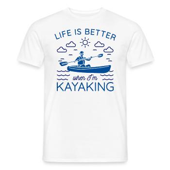 KAYAKS CANOE RAFTING PADDLE BOAT Kayaking KAYAKING KAYAK - Men's T-Shirt - white - Front - AI Model Male 178 dark (178cm)