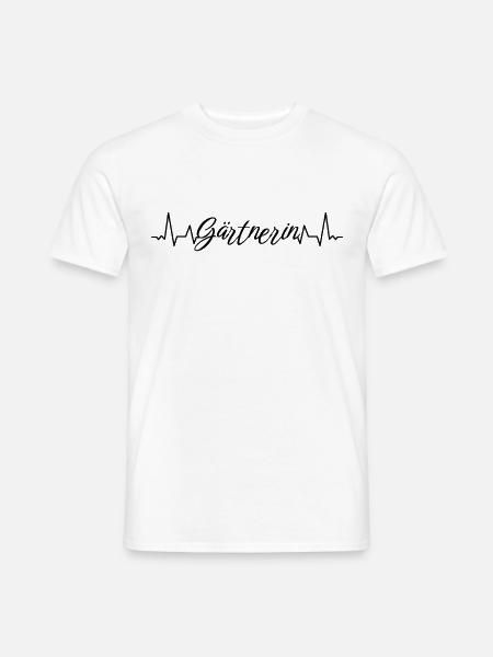 Landschaftsgärtner Herzschlag Gärtnerin - Männer T-Shirt - Weiß
