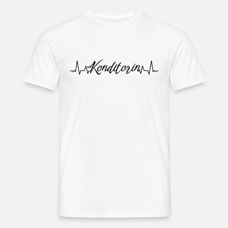Bäcker Herzschlag Konditorin - Männer T-Shirt - Weiß