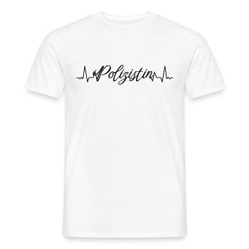 Polizisten Herzschlag Polizei Polizistin - Männer T-Shirt - Weiß - Vorne - AI Model Male 178 dark (178cm)