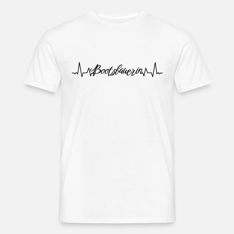 Schiffbauer Herzschlag Bootsbauerin - Männer T-Shirt - Weiß