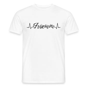 Haarstylist Herzschlag Friseurin - Männer T-Shirt - Weiß - Vorne - AI Model Male 178 dark (178cm)