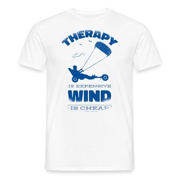 Beach Kite Windracer Land Kite Kite Beach Sailor - T-shirt homme - blanc - Devant - AI Model Male 178 dark (178cm)