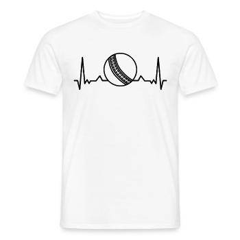 Cricketer Cricket-game heartbeat - Men's T-Shirt - white - Front - AI Model Male 178 dark (178cm)