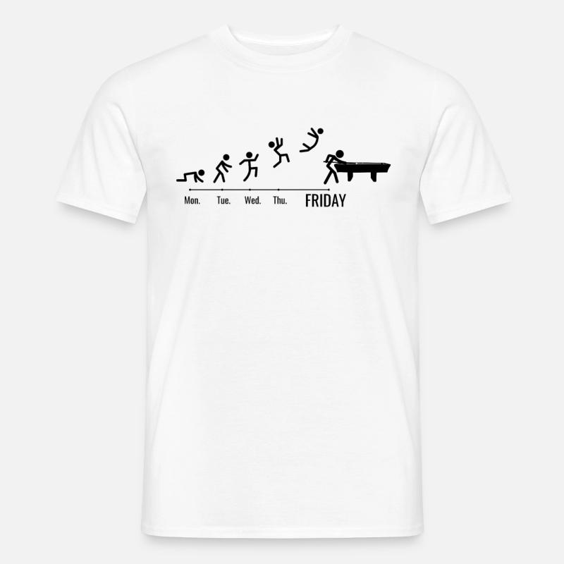 Billards Jeu Table de billard Week-end Billard Billard - T-shirt homme - blanc