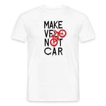 MAKE VÉLO NOT CAR ! (cyclisme) - T-shirt homme - blanc - Devant - AI Model Male 178 dark (178cm)