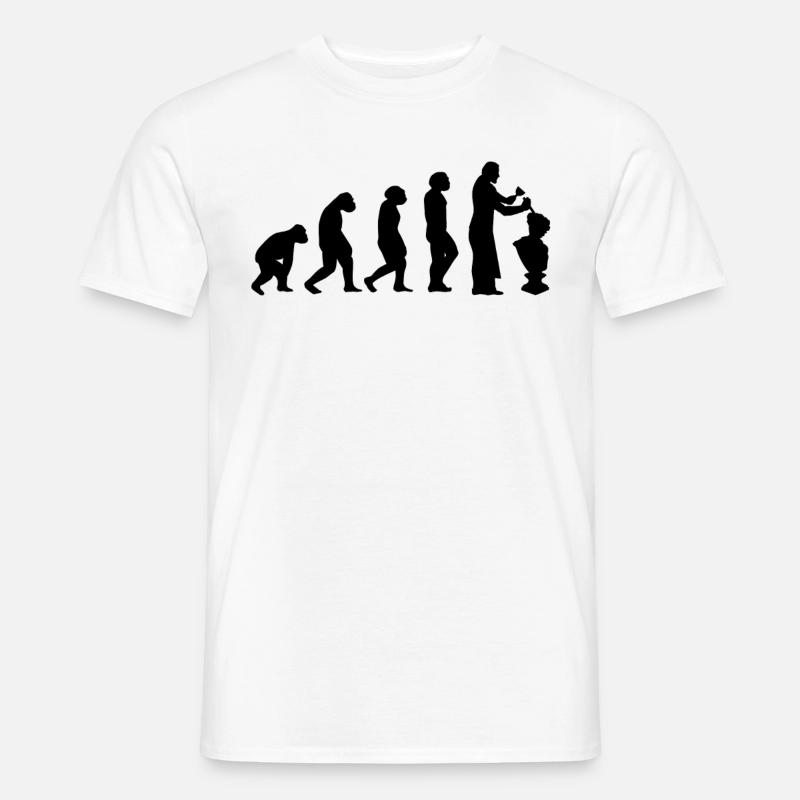 Steinmetz Handwerker Steinbildhauer Evolution - Männer T-Shirt - Weiß