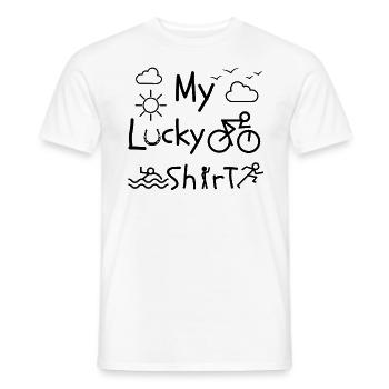 Triathlètes Running Natation Cyclisme Fun - T-shirt homme - blanc - Devant - AI Model Male 178 dark (178cm)