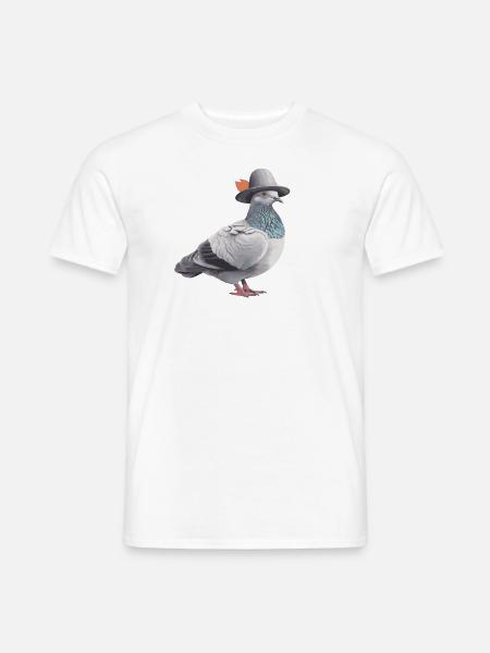 Taubenzüchter Taubensport Brieftauben mit Hut - Männer T-Shirt - Weiß