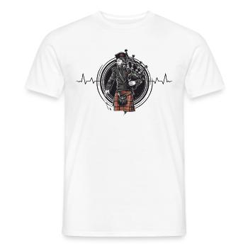 Bagpiper Scottish bagpipe heartbeat - Men's T-Shirt - white - Front - AI Model Male 178 dark (178cm)