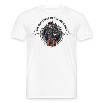 Bagpiper Scottish bagpipe heartbeat - Men's T-Shirt - white - Front - AI Model Male 178 dark (178cm)