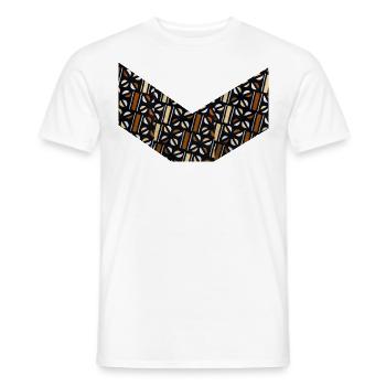 wax love bogolan - T-shirt homme - blanc - Devant - AI Model Male 178 dark (178cm)