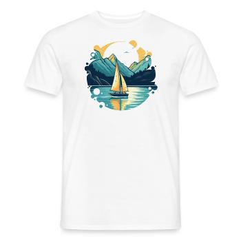 Sailboat Sailing Ship Sailing Yacht Vintage Sailing - Men's T-Shirt - white - Front - AI Model Male 178 dark (178cm)