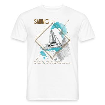 Sailor Sailboat Sailing Ship Sailing Yacht - T-shirt homme - blanc - Devant - AI Model Male 178 dark (178cm)