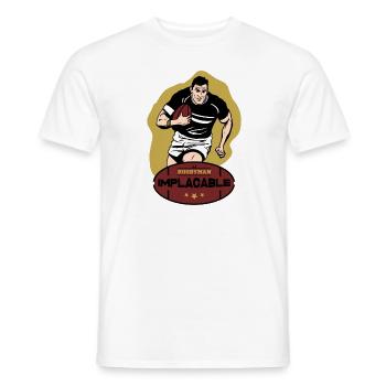 RUGBYMAN IMPLACABLE ! - T-shirt homme - blanc - Devant - AI Model Male 178 dark (178cm)