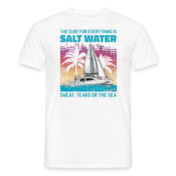 sailor sailboat sailing ship sailing yacht - Men's T-Shirt - white - Front - AI Model Male 178 dark (178cm)