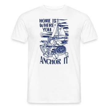 sailor sailboat sailing ship sailing yacht - Men's T-Shirt - white - Front - AI Model Male 178 dark (178cm)