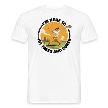 Disc Golf Player Disc Golfer Game Funny Sayings - Men's T-Shirt - white - Front - AI Model Male 178 dark (178cm)