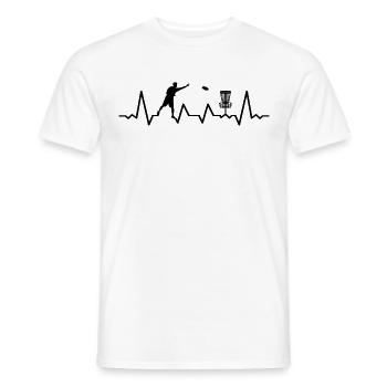 Disc Golf Player Disc Golfer Game Heartbeat - T-shirt homme - blanc - Devant - AI Model Male 178 dark (178cm)