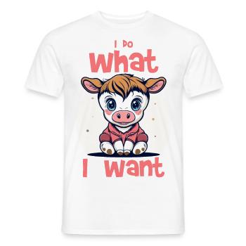 I do what I want - cow - Men's T-Shirt - white - Front - AI Model Male 178 dark (178cm)